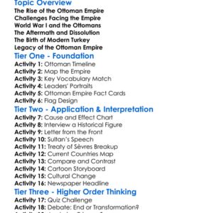 The End Of The Ottoman Empire Worksheet Activity Booklet