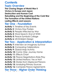 The End Of World War Ii And Its Aftermath Worksheet Activity Booklet