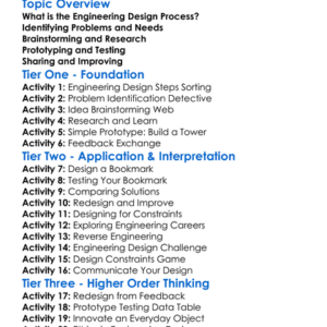 The Engineering Design Process Worksheet Activity Booklet