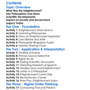 The Enlightenment And Its Impact On Society Worksheet Activity Booklet