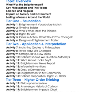 The Enlightenment And Its Impact Worksheet Activity Booklet