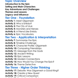 The Epic Of Gilgamesh Worksheet Activity Booklet