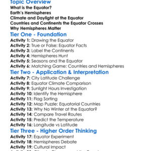 The Equator And Hemispheres Worksheet Activity Booklet