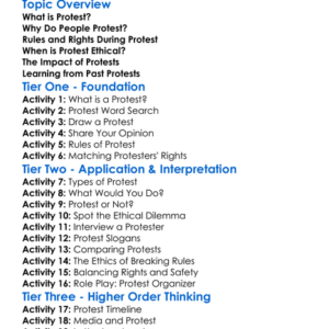 The Ethics Of Protest Worksheet Activity Booklet