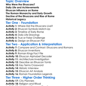 The Etruscans And Early Rome Worksheet Activity Booklet