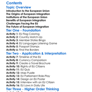 The European Union And European Integration Worksheet Activity Booklet