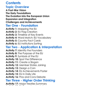 The European Union Origins And Development Worksheet Activity Booklet