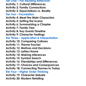 The Europeans Henry James Worksheet Activity Booklet