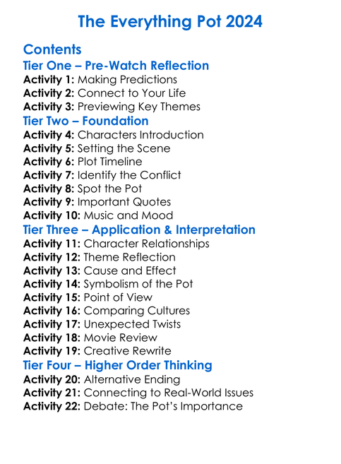 The Everything Pot 2024 Worksheet Activity Booklet