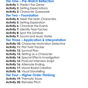 The Evil Dead 1981 Worksheet Activity Booklet