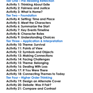 The Exiles Christina Baker Kline Worksheet Activity Booklet