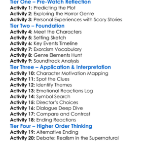 The Exorcism 2024 Worksheet Activity Booklet