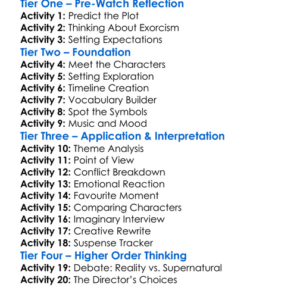 The Exorcist Believer 2023 Worksheet Activity Booklet