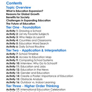 The Expansion Of Education Worldwide Worksheet Activity Booklet