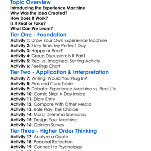 The Experience Machine Worksheet Activity Booklet