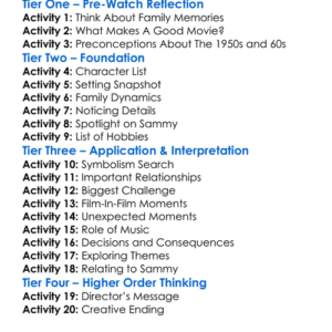 The Fabelmans 2022 Worksheet Activity Booklet