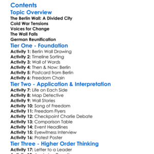 The Fall Of The Berlin Wall And German Reunification Worksheet Activity Booklet