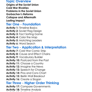 The Fall Of The Soviet Union Worksheet Activity Booklet