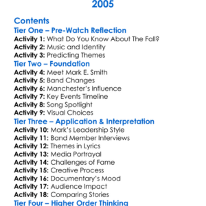 The Fall The Wonderful And Frightening World Of Mark E Smith 2005 Worksheet Activity Booklet