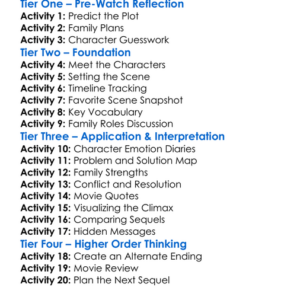 The Family Plan 2 2025 Worksheet Activity Booklet