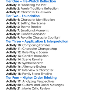 The Family Stone 2005 Worksheet Activity Booklet