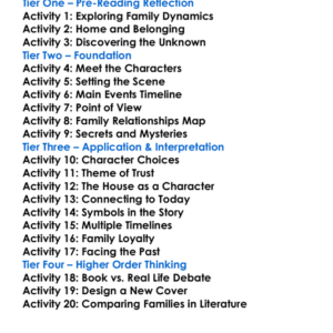 The Family Upstairs Lisa Jewell Worksheet Activity Booklet