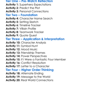 The Fantastic 4 First Steps 2025 Worksheet Activity Booklet