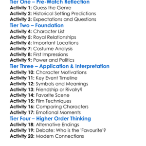 The Favourite 2018 Worksheet Activity Booklet