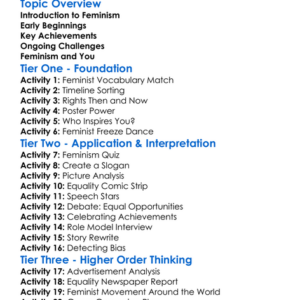 The Feminist Movement Worksheet Activity Booklet
