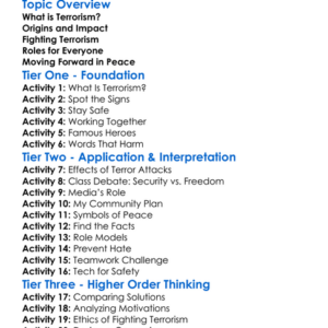 The Fight Against Terrorism Worksheet Activity Booklet