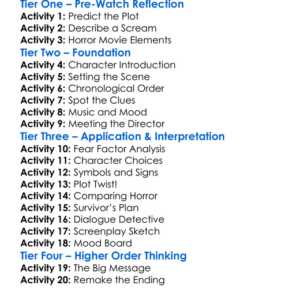 The Final Scream 2019 Worksheet Activity Booklet