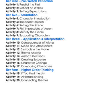 The Final Wish 2019 Worksheet Activity Booklet