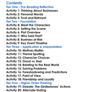 The Firm Of Girdlestone Arthur Conan Doyle Worksheet Activity Booklet