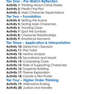 The First Deadly Sin 1980 Worksheet Activity Booklet