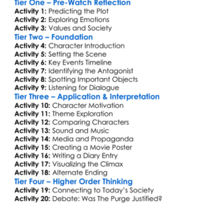 The First Purge 2018 Worksheet Activity Booklet