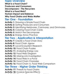 The Food Chain And Food Web Worksheet Activity Booklet