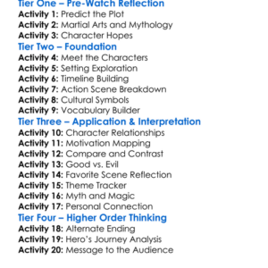 The Forbidden Kingdom 2008 Worksheet Activity Booklet