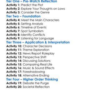 The Forever Purge 2021 Worksheet Activity Booklet