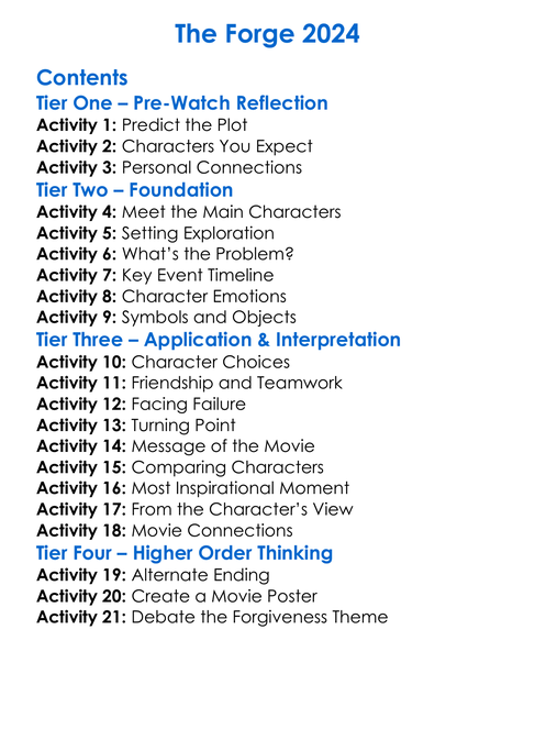 The Forge 2024 Worksheet Activity Booklet