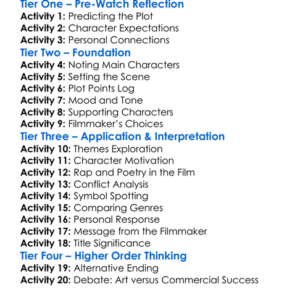 The Forty-Year-Old Version 2020 Worksheet Activity Booklet