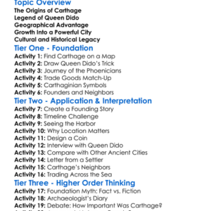 The Foundation Of Carthage Worksheet Activity Booklet