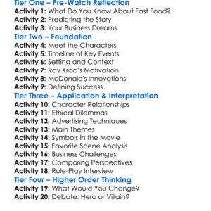 The Founder Worksheet Activity Booklet