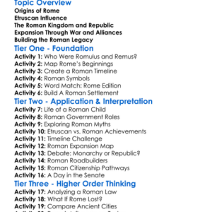 The Founding And Rise Of Rome Worksheet Activity Booklet