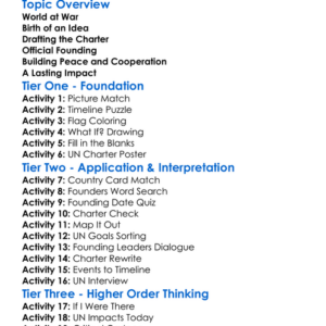 The Founding Of The United Nations Worksheet Activity Booklet