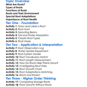 The Function Of Roots In Plants Worksheet Activity Booklet
