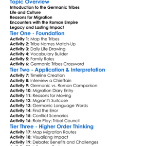 The Germanic Tribes And Migrations Worksheet Activity Booklet