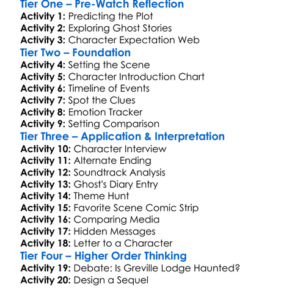 The Ghost Of Greville Lodge 2000 Worksheet Activity Booklet
