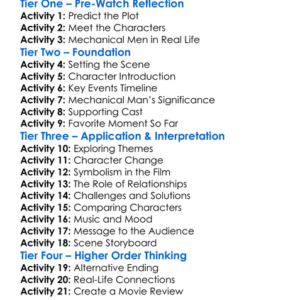 The Giant Mechanical Man 2012 Worksheet Activity Booklet