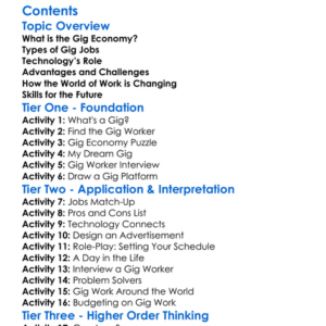The Gig Economy And New Forms Of Work Worksheet Activity Booklet