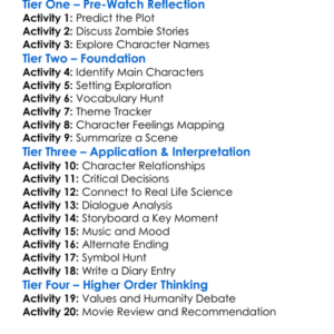 The Girl With All The Gifts 2016 Worksheet Activity Booklet